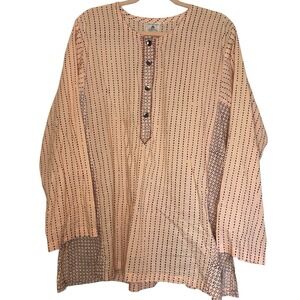 Market‎ Place Dignity Not Charity Size 2X Peach Brown Cotton Tunic Long Sleeves